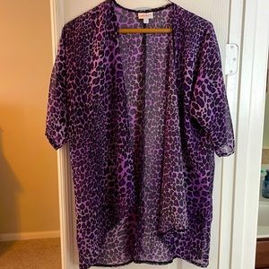 LuLaRoe Purple Leopard Kimono